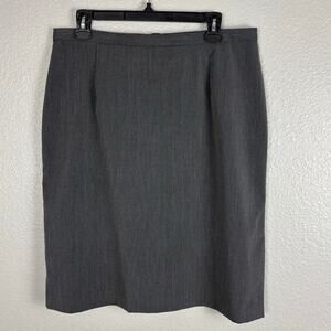 New York and Company Size 16 Smoke Grey Midi Length Polyester Blend Pencil Skirt